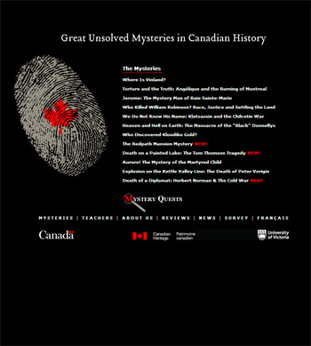 2008 Le projet Les grands mystères de l’histoire canadienne