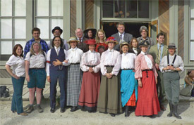 Great Unsolved Mysteries in Canadian History cast members gather in Dawson City for the launch event of the “Who Discovered Klondike Gold” mystery.