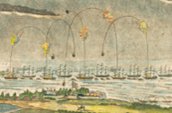 Une vue du bombardement de Fort McHenry,... Collection militaire Anne S. K. Brown, Brown University Library, Providence, Rhode Island.