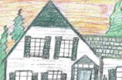 'Green Gables at Sunset' by Sarah, age 11, Souris, PEI