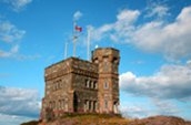 Signal Hill by Aiden Mahoney. Commemorates defence of St. John's; includes the Cabot Tower in St. John's, Newfoundland and Labrador.