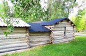 John Ware's Cabin by Julie Flueck. Restored by Parks Canada, located in Dinosaur Provincial Park, northwest of Medicine Hat, Alberta.